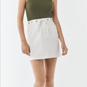 UO Molly Cinched High-Waist Denim Skirt